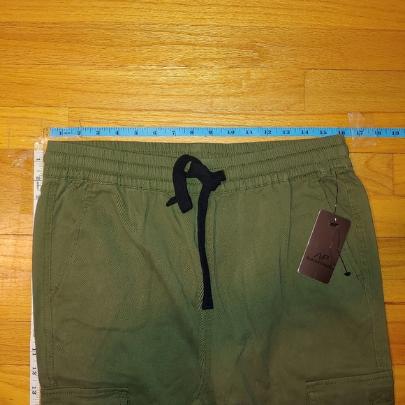 Green Army Cargo Pants Joggers Elastic Drawstring Extra Pockets WOMEN'S LARGE - Picture 6 of 10